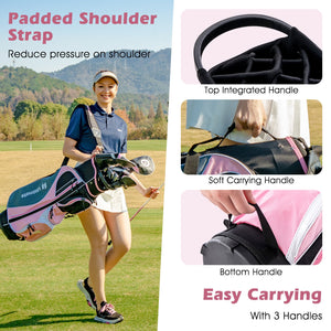 Women's Complete Golf Club Set Right Hand with Rain Hood-Pink view 7
