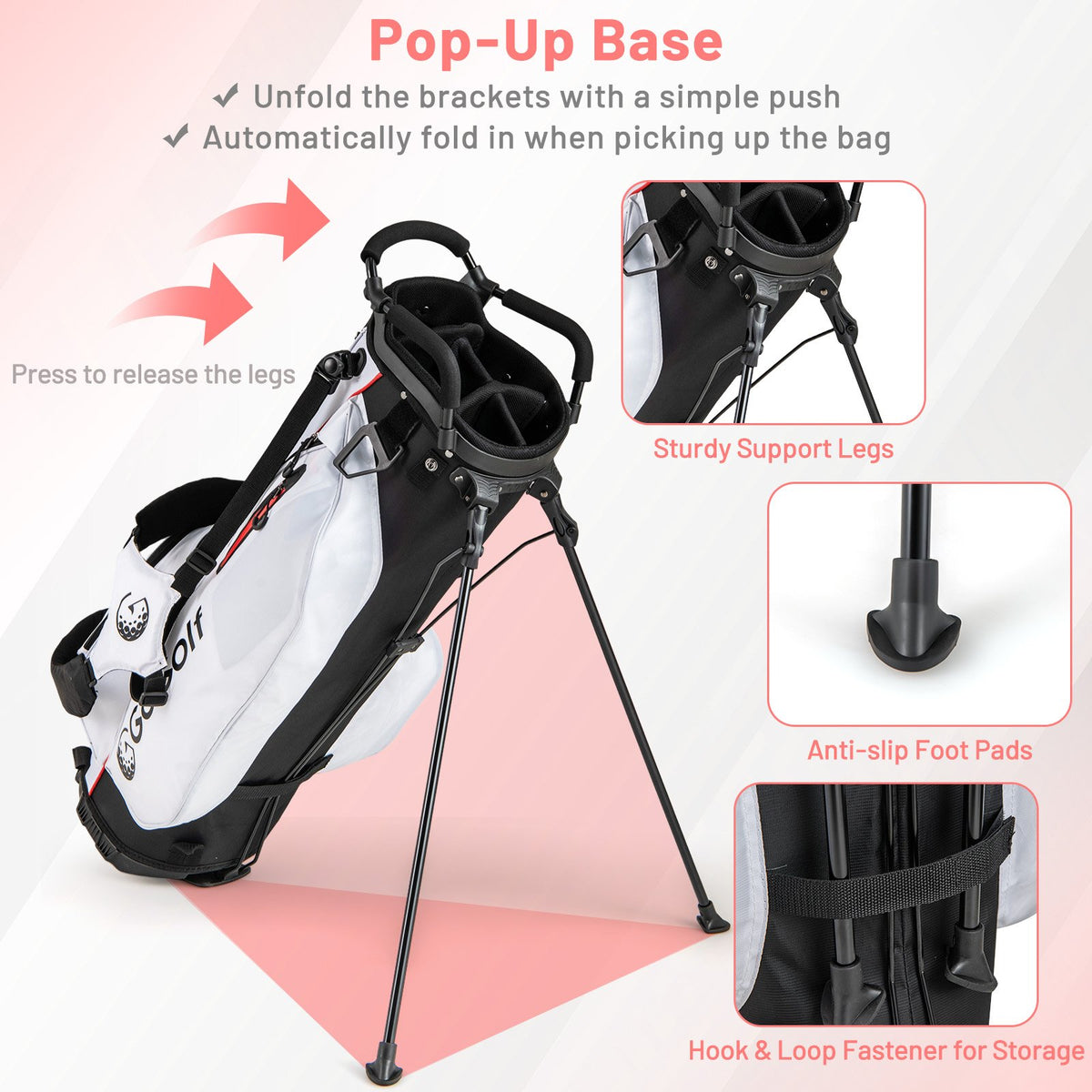 Women's Complete Golf Clubs and Bag Set with Headcovers and Putter-Red view 8
