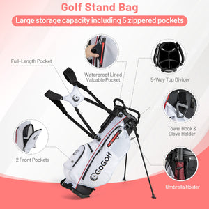 Women's Complete Golf Clubs and Bag Set with Headcovers and Putter-Red view 9