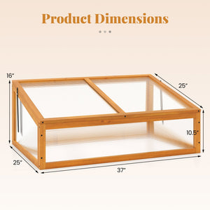 Wood Cold Frame Greenhouse Raised Planter Bed Protection with Transparent Flip-top Roof-Orange view 5