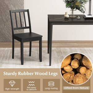 Wood Dining Chair Set of 2 with Rubber Wood Legs-Black view 6