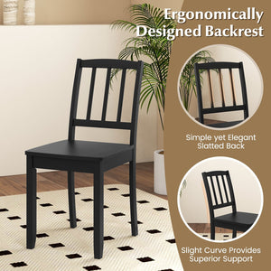 Wood Dining Chair Set of 2 with Rubber Wood Legs-Black view 7