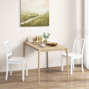 Wood Dining Chair Set of 2 with Rubber Wood Legs-White view 2