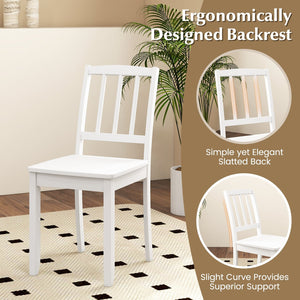 Wood Dining Chair Set of 2 with Rubber Wood Legs-White view 6