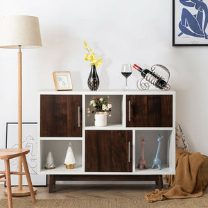 Wood Display Sideboard Storage Cabinet with Storage Compartments view 2