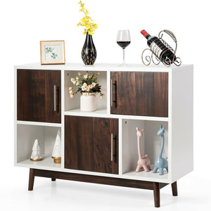 Wood Display Sideboard Storage Cabinet with Storage Compartments view 4