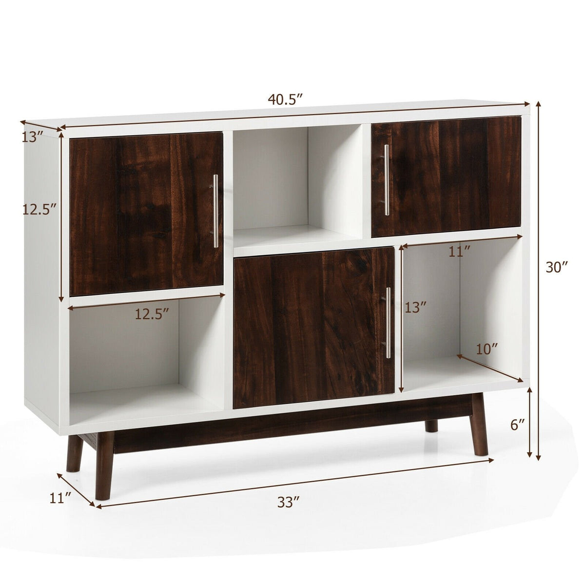 Wood Display Sideboard Storage Cabinet with Storage Compartments view 5