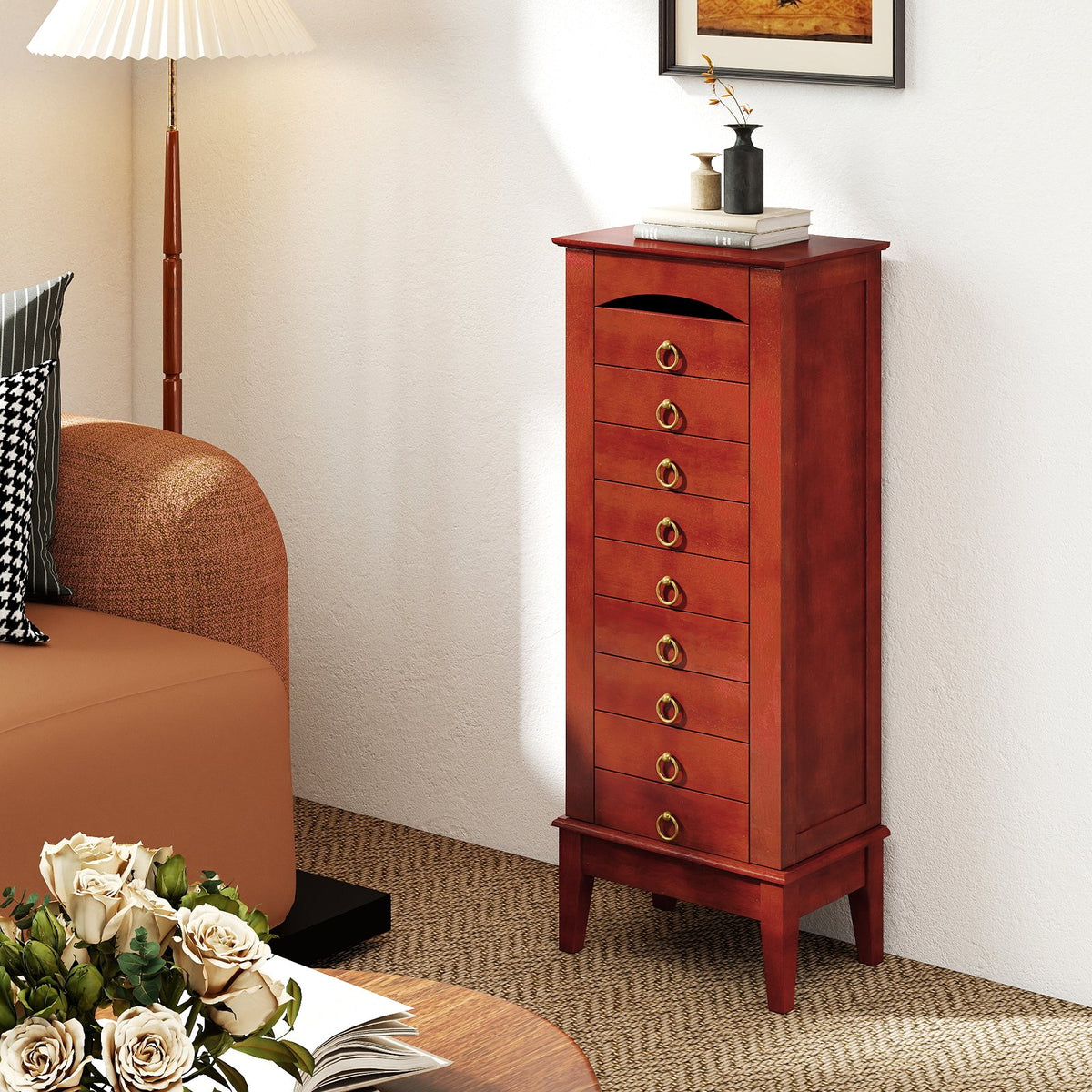 Large Capacity Jewelry Storage Cabinet with 9 Drawers view 5