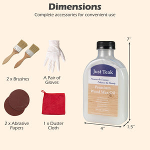 Wood Wax Oil for Outdoor and Indoor Furniture Teak Care Kit to Restore and Protect Wood view 4