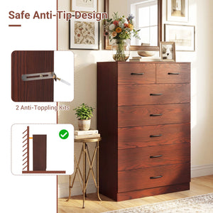 Wooden Chest of Drawers with Anti-toppling Device and Metal Handles view 7
