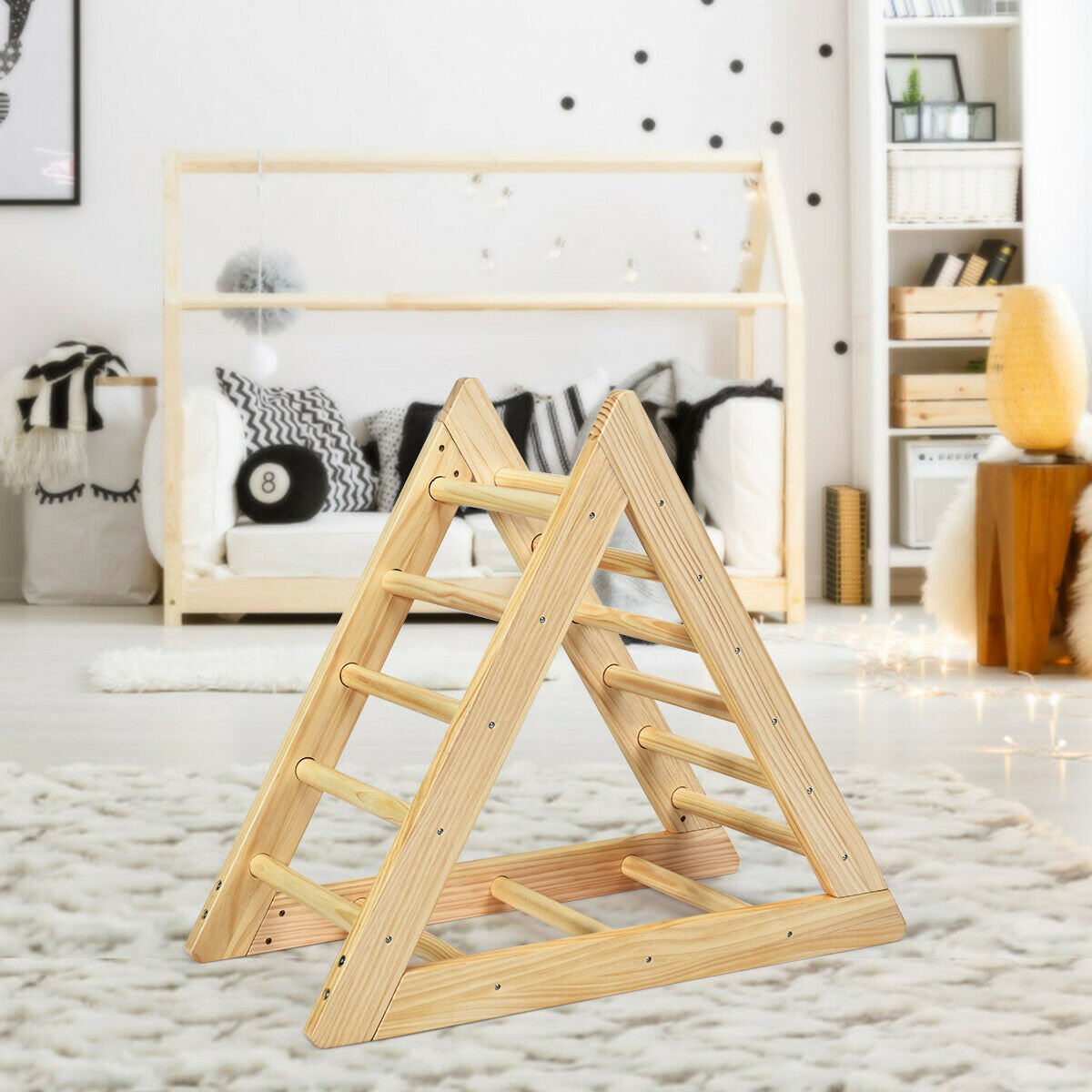 Wooden Triangle Climber for Toddler Step Training view 2