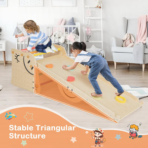 Wooden Climbing Toy Triangle Climber Set with Seesaw-Multicolor view 3