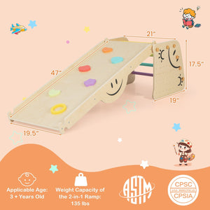 Wooden Climbing Toy Triangle Climber Set with Seesaw-Multicolor view 4