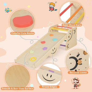 Wooden Climbing Toy Triangle Climber Set with Seesaw-Multicolor view 9