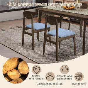 Wooden Dining Chair Set of 2 with Rubber Wood Leg-Brown view 8