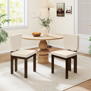 Wooden Dining Chair Set of 2 with Rubber Wood Leg for Home Office Living Room-Brown view 2