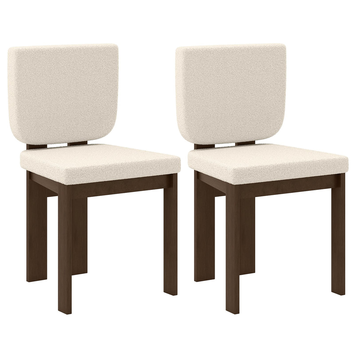 Wooden Dining Chair Set of 2 with Rubber Wood Leg for Home Office Living Room-Brown view 3
