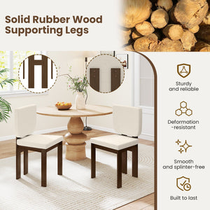 Wooden Dining Chair Set of 2 with Rubber Wood Leg for Home Office Living Room-Brown view 5