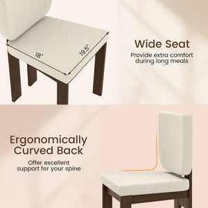 Wooden Dining Chair Set of 2 with Rubber Wood Leg for Home Office Living Room-Brown view 7