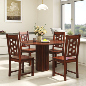 Wooden Dining Chairs Set of 2 Kitchen Chair with Solid Rubber Wood Frame-Walnut view 3