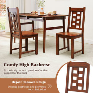 Wooden Dining Chairs Set of 2 Kitchen Chair with Solid Rubber Wood Frame-Walnut view 7