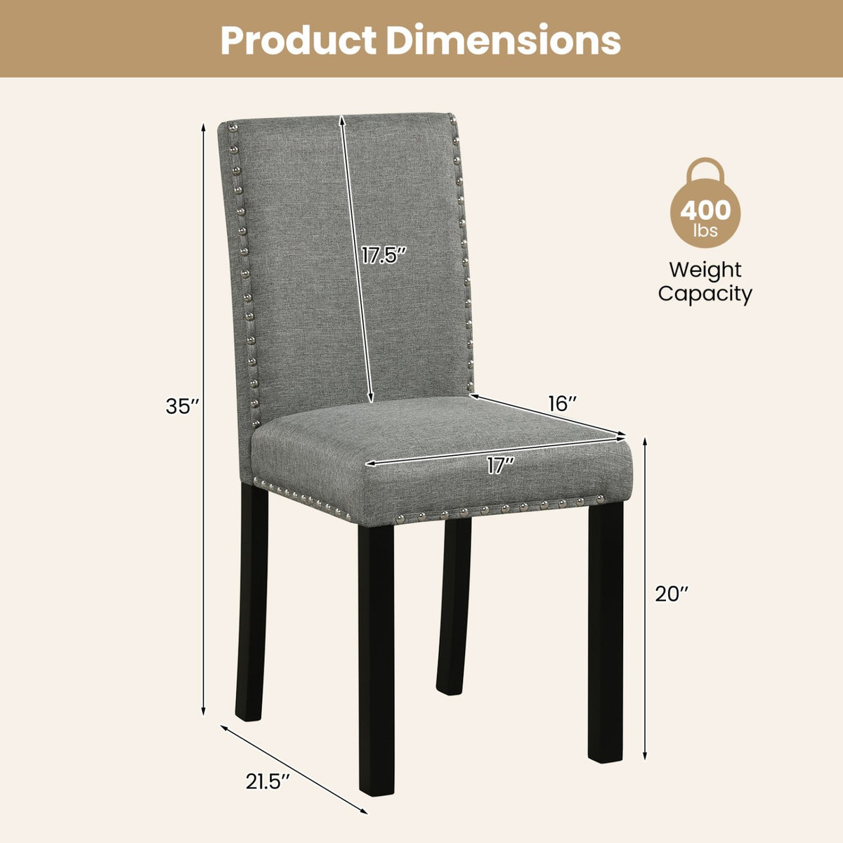 Wooden Dining Chairs Set of 2 with Bent Wood Legs view 3