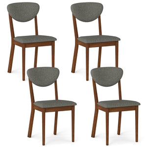 Wooden Dining Chairs Set of 4 with Padded Seat Back for Dining Room-Gray