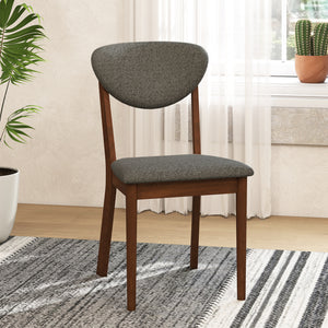 Wooden Dining Chairs Set of 4 with Padded Seat Back for Dining Room-Gray view 2