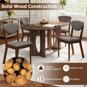 Wooden Dining Chairs Set of 4 with Padded Seat Back for Dining Room-Gray view 5