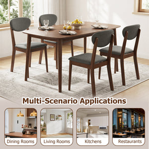 Wooden Dining Chairs Set of 4 with Padded Seat Back for Dining Room-Gray view 6