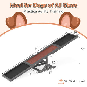 Wooden Dog Agility Seesaw Dog Outdoor Run Game Toy for Obstacle Courses-Gray view 5