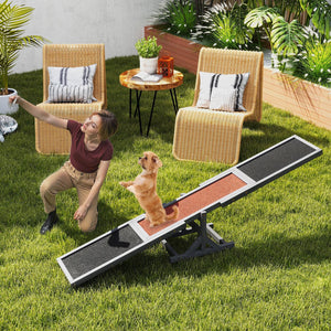Wooden Dog Agility Seesaw Dog Outdoor Run Game Toy for Obstacle Courses-Gray view 6