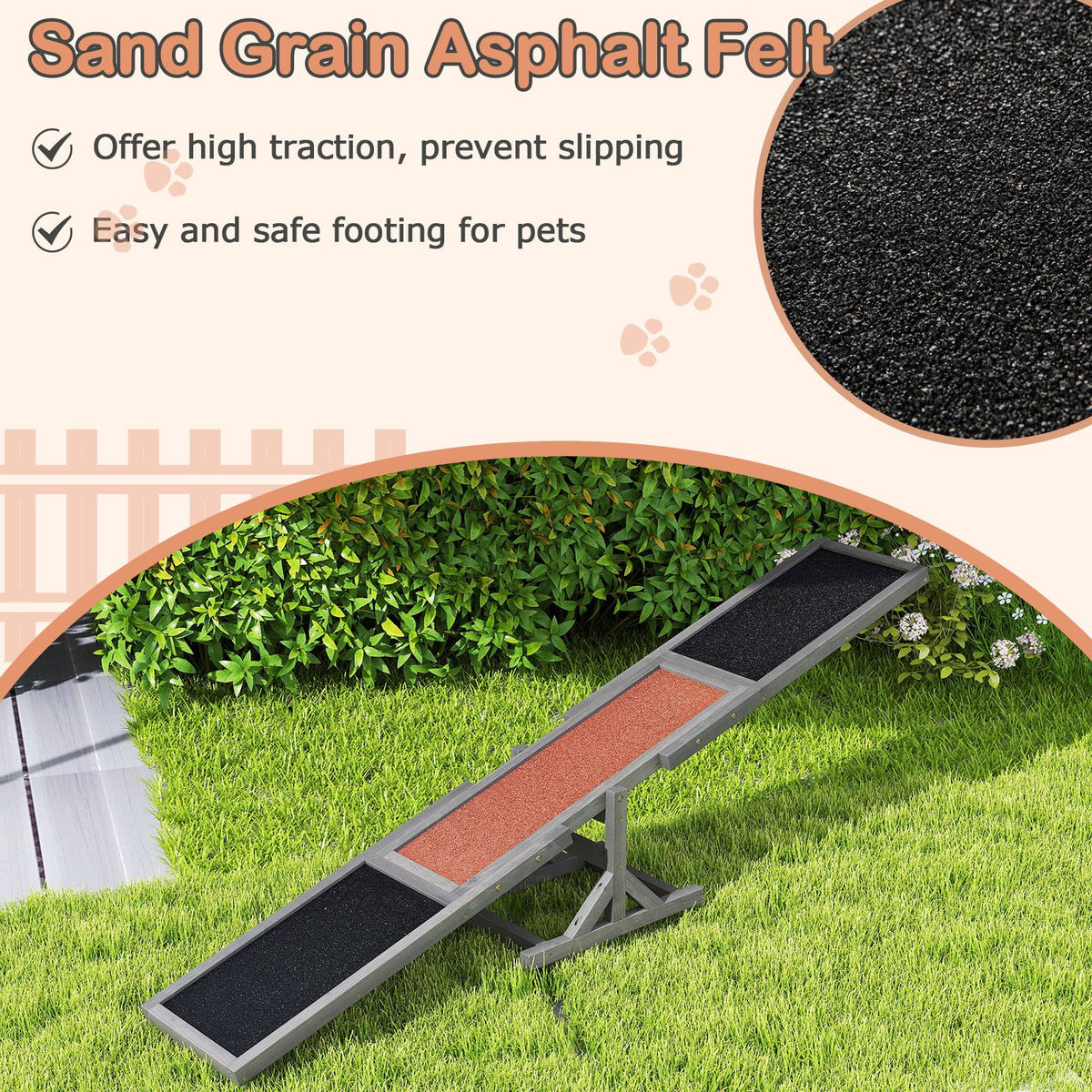 Wooden Dog Agility Seesaw Dog Outdoor Run Game Toy for Obstacle Courses-Gray view 8