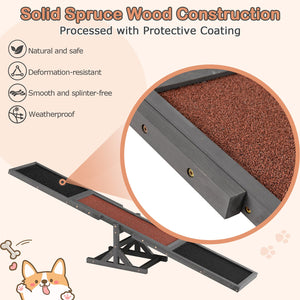 Wooden Dog Agility Seesaw Dog Outdoor Run Game Toy for Obstacle Courses-Gray view 9