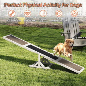 Wooden Dog Agility Seesaw Dog Outdoor Run Game Toy for Obstacle Courses-White view 7