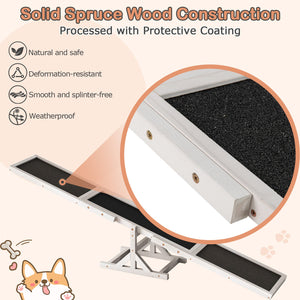 Wooden Dog Agility Seesaw Dog Outdoor Run Game Toy for Obstacle Courses-White view 8