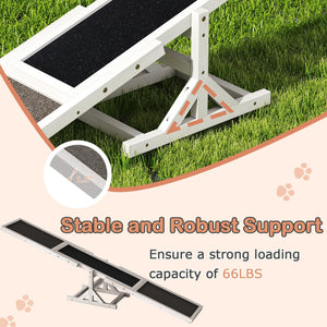 Wooden Dog Agility Seesaw Dog Outdoor Run Game Toy for Obstacle Courses-White view 9