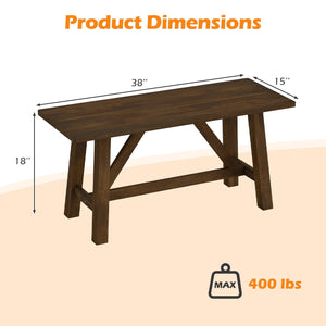 Wooden Entryway Bench Farmhouse Dining Bench with 400 LBS Weight Capacity-Brown view 4