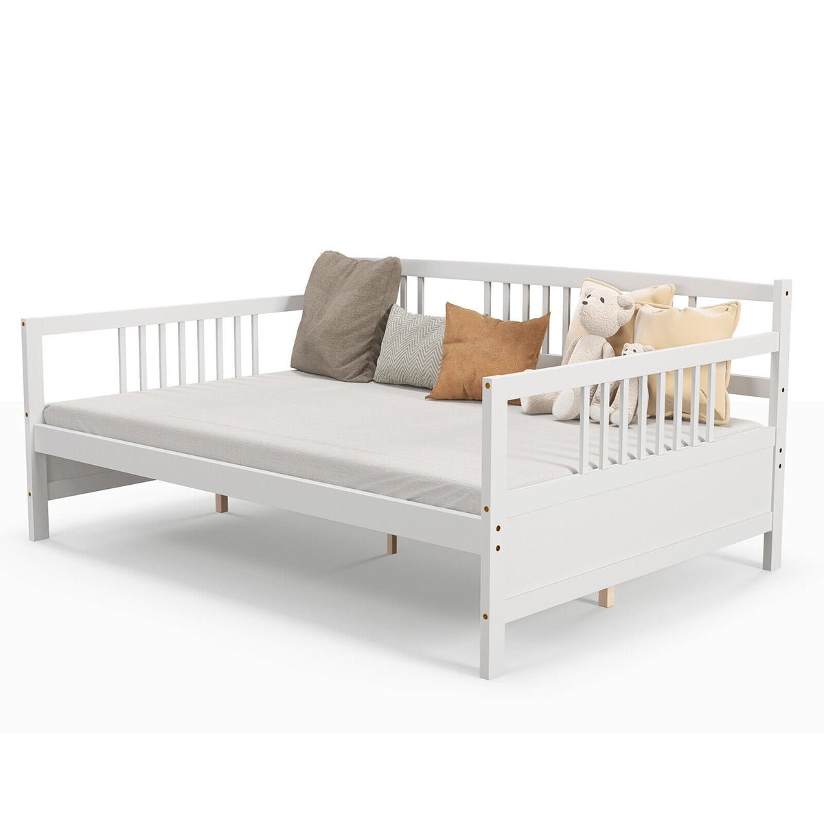 Full Size Daybed Frame with Guardrails-White view 4