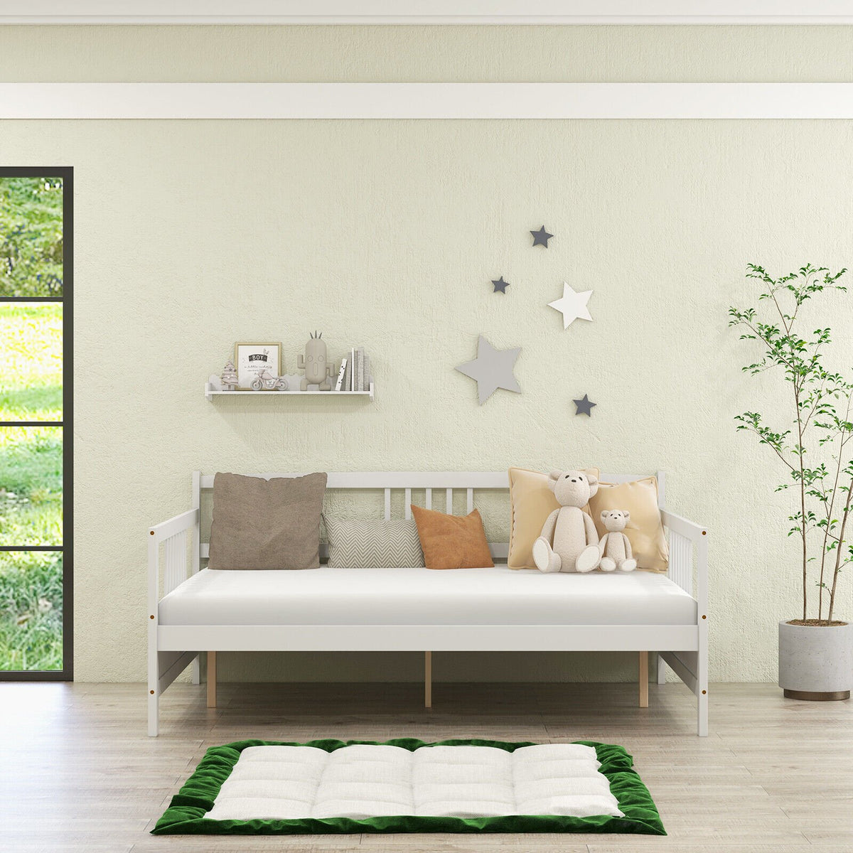Full Size Daybed Frame with Guardrails-White view 7