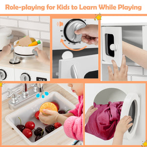Wooden Kids Kitchen with Washing Machine view 7