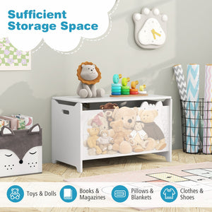 Wooden Kids Toy Box with Safety Hinge-White view 8