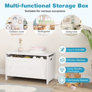 Wooden Kids Toy Box with Safety Hinge-White view 9