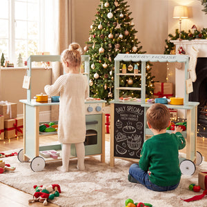 Wooden Kitchen Playset with Cookware Accessories for Kids view 2
