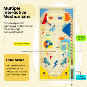 Wooden Pinball Machine with 3 Balls for Kids 8+ and Adults view 8