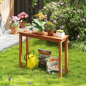 Wooden Plant Stand Outdoor Indoor Solid Wood Flower Pot Holder Display Shelf-M view 2