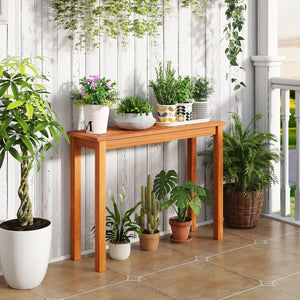 Wooden Plant Stand Outdoor Indoor Solid Wood Flower Pot Holder Display Shelf-M view 3