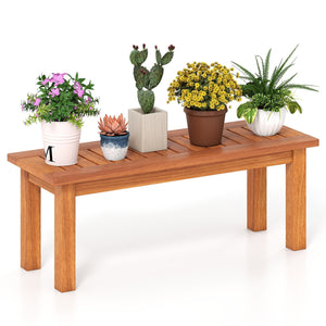 Wooden Plant Stand Outdoor Indoor Solid Wood Flower Pot Holder Display Shelf-S view 4