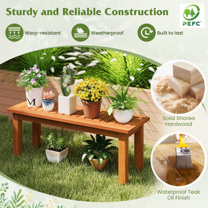 Wooden Plant Stand Outdoor Indoor Solid Wood Flower Pot Holder Display Shelf-S view 6