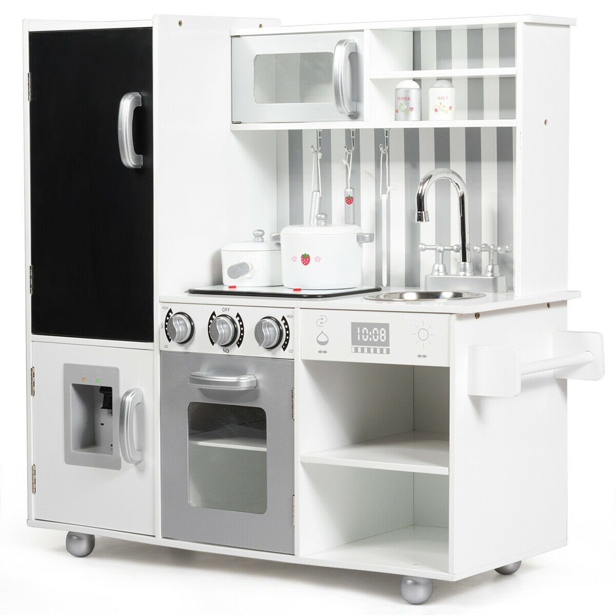 Wooden Pretend Play Kitchen Sets with Simulated Sound view 4